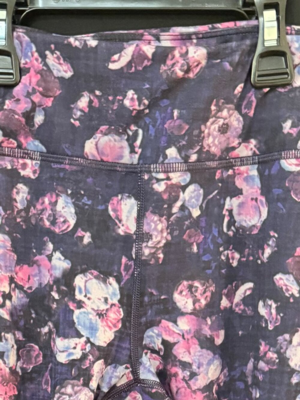 Athleta Girl purple/blue flower pattern leggings